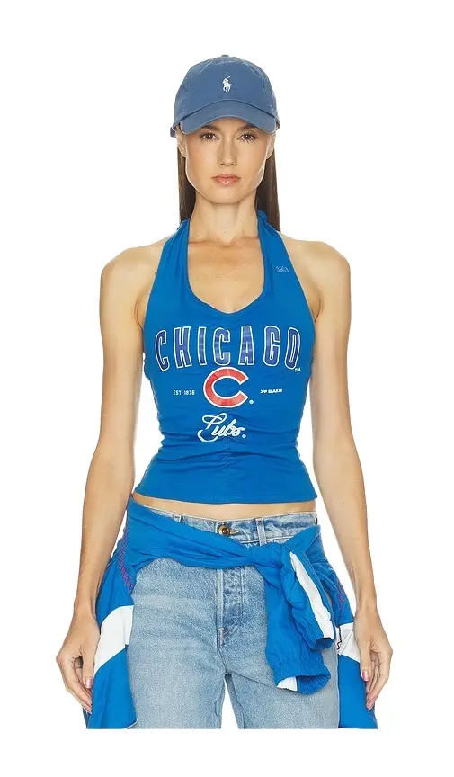 Off Season Chicago Cubs Ruched Halter Top