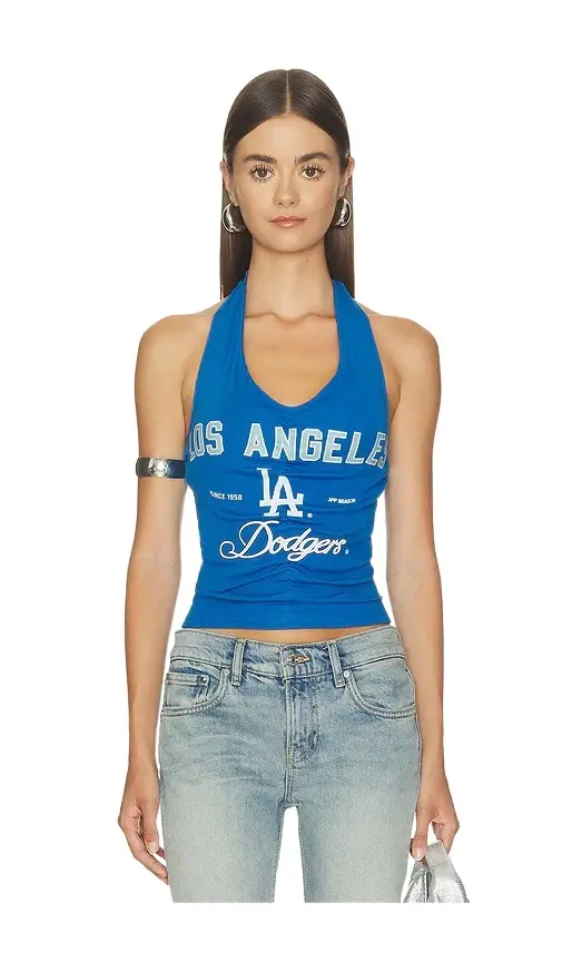 Off Season LA Dodgers Ruched Halter Top