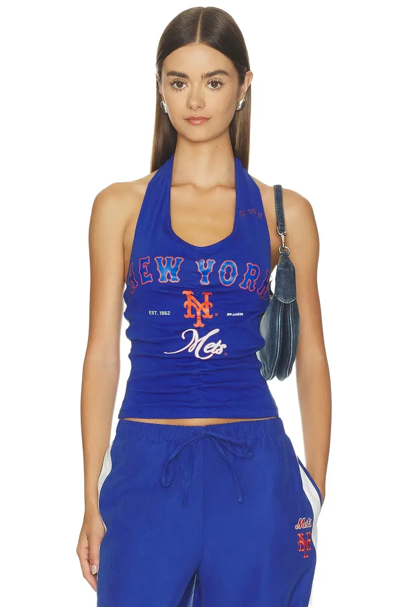 Off Season NY Mets Ruched Halter Top