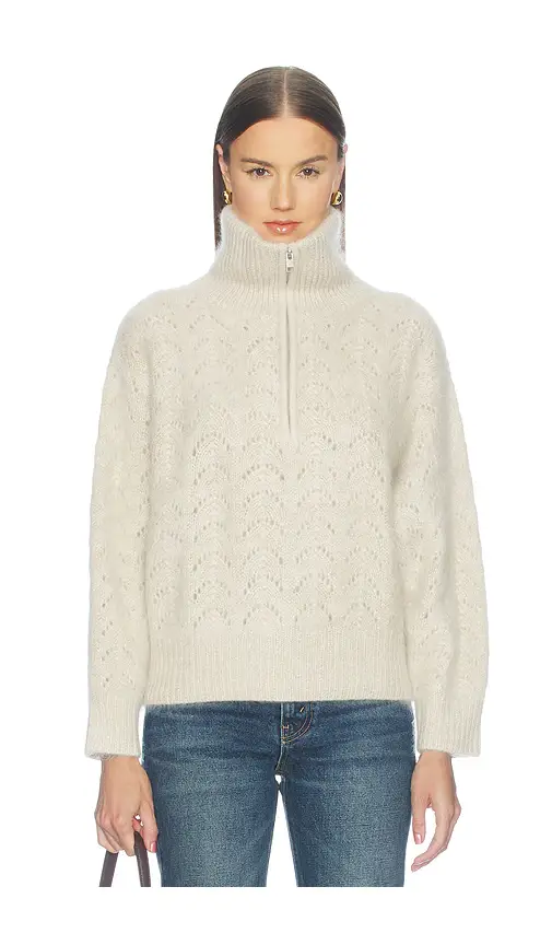 Frame The Airy Lurex Zip Sweater | Thumbnail 2 Frame The Airy Lurex Zip Sweater | Thumbnail 2
