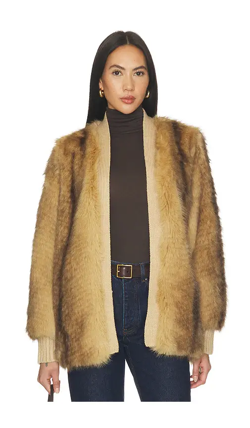 Generation Love Heloise Faux Fur Belted Wrap Jacket | Thumbnail 2
