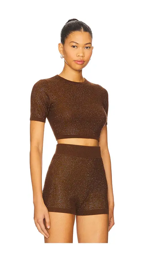 David Koma Rhinestone Embroidered Crop Top | Thumbnail 2 David Koma Rhinestone Embroidered Crop Top | Thumbnail 2