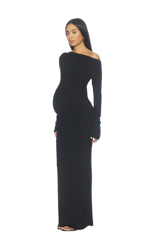 BUMPSUIT Soft Rib Draped Maxi Dress