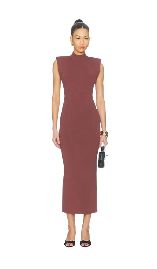 Misha Padded Shoulder Knit Dress