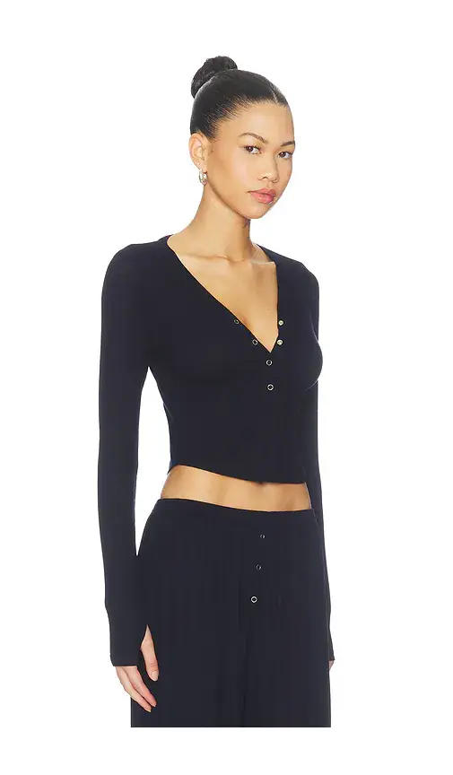 Michael Lauren Fremont Deep V Snap Henley | Thumbnail 2