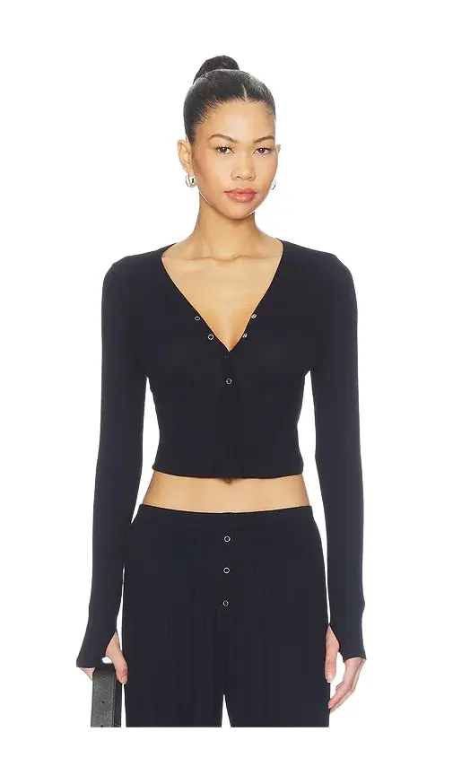 Michael Lauren Fremont Deep V Snap Henley