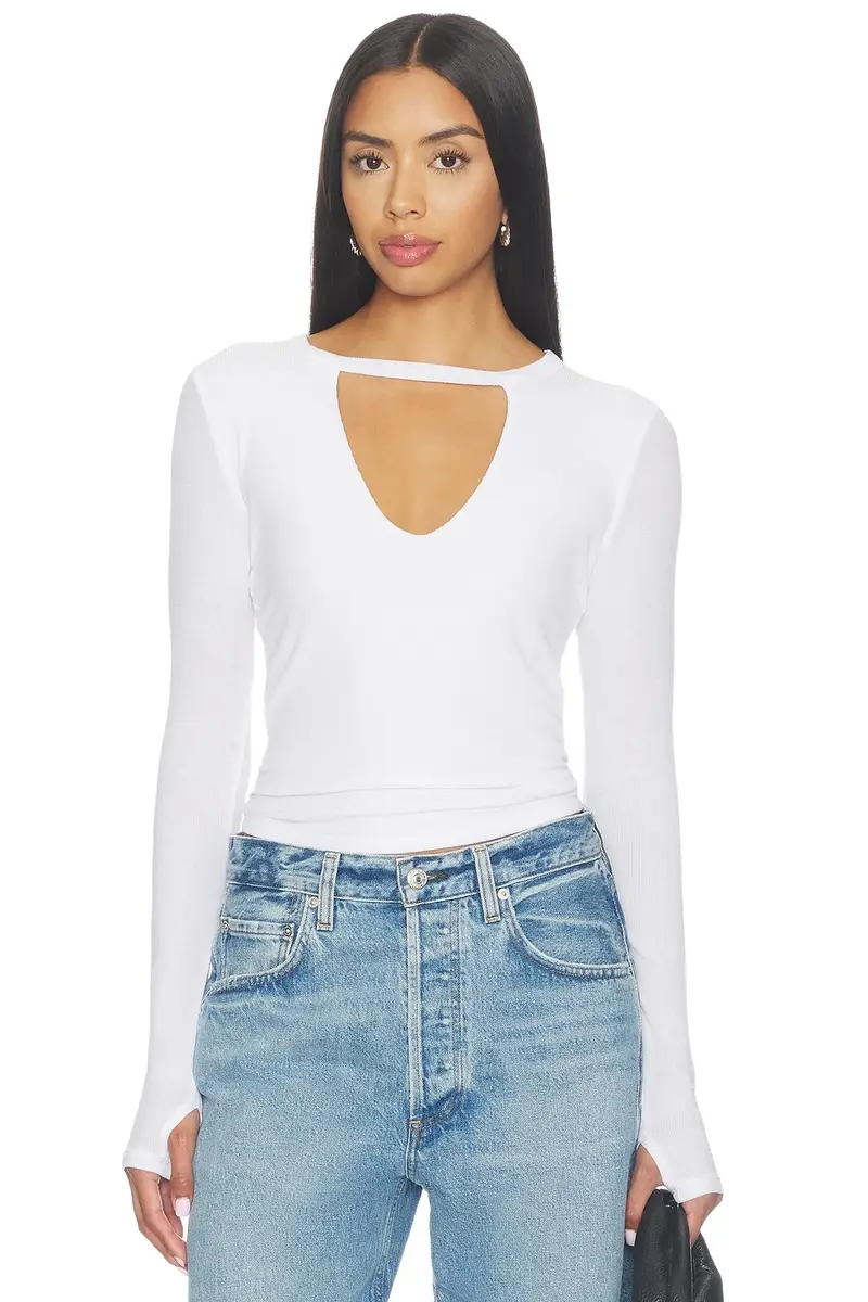 Michael Lauren Keplin Fitted Longsleeve With Cutout Double Line