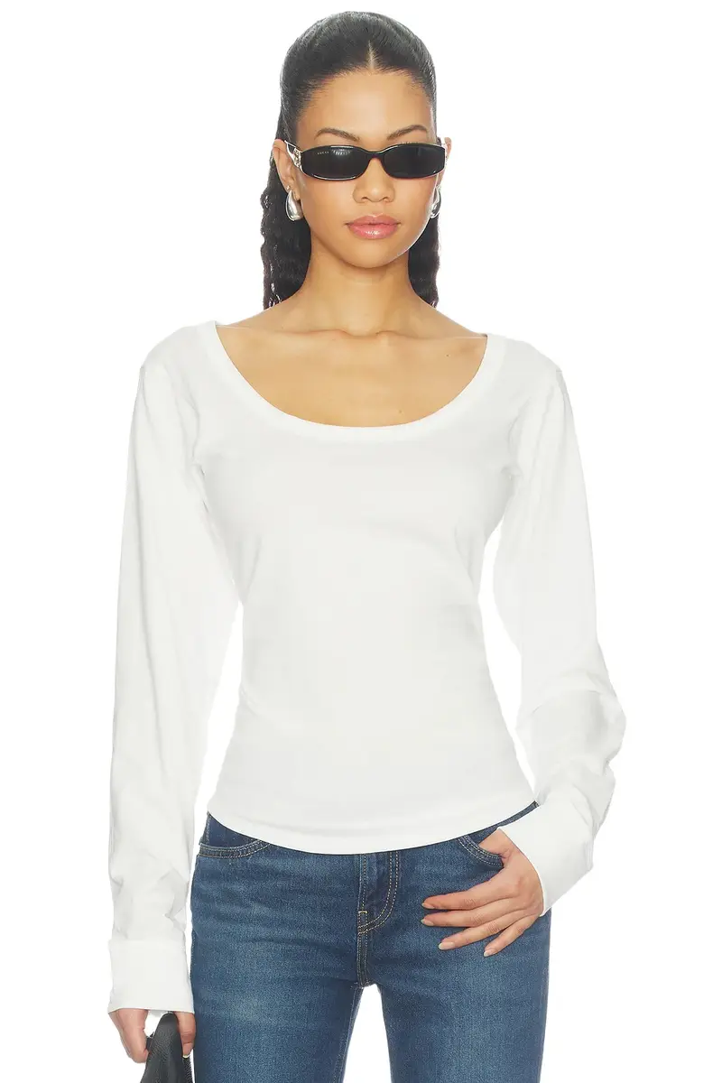 THE LINE BY K Smythe Longsleeve Scoopneck Top