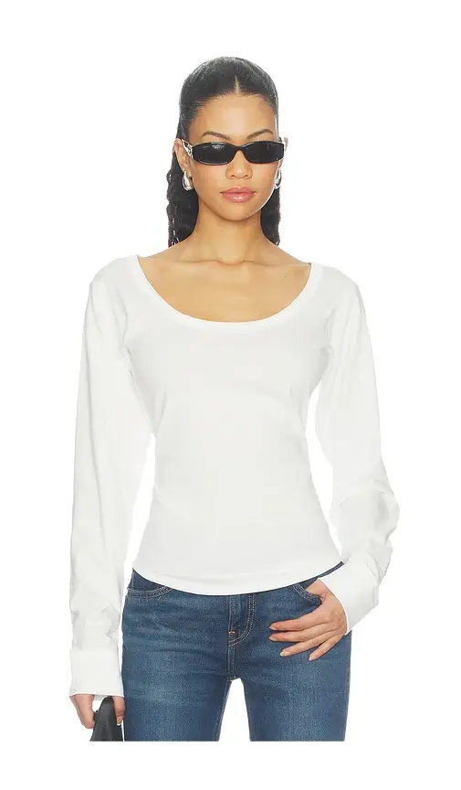 THE LINE BY K Smythe Longsleeve Scoopneck Top