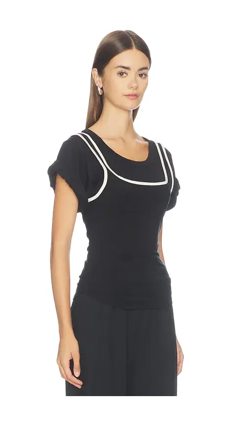 THE LINE BY K Daqi Short Sleeve Layered Top | Thumbnail 2 THE LINE BY K Daqi Short Sleeve Layered Top | Thumbnail 2