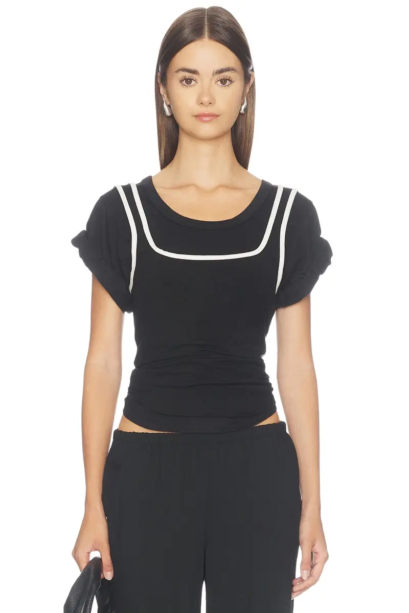 THE LINE BY K Daqi Short Sleeve Layered Top