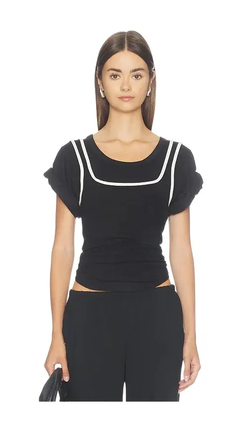 Daqi Short Sleeve Layered Top Daqi Short Sleeve Layered Top