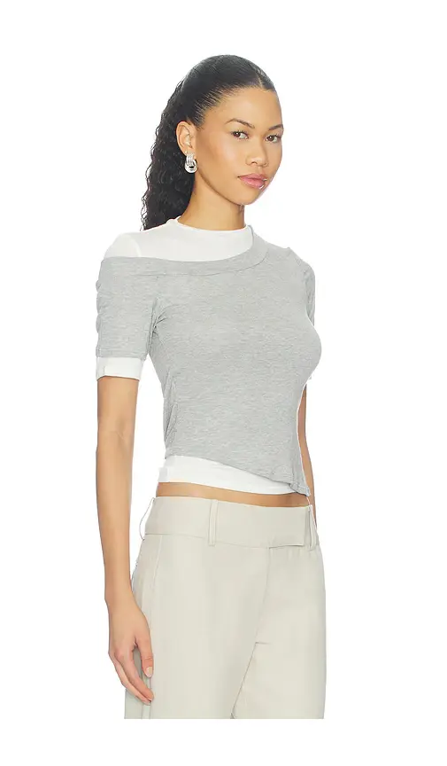 THE LINE BY K Reef Layered Ribbed Shortsleeve Top | Thumbnail 2 THE LINE BY K Reef Layered Ribbed Shortsleeve Top | Thumbnail 2