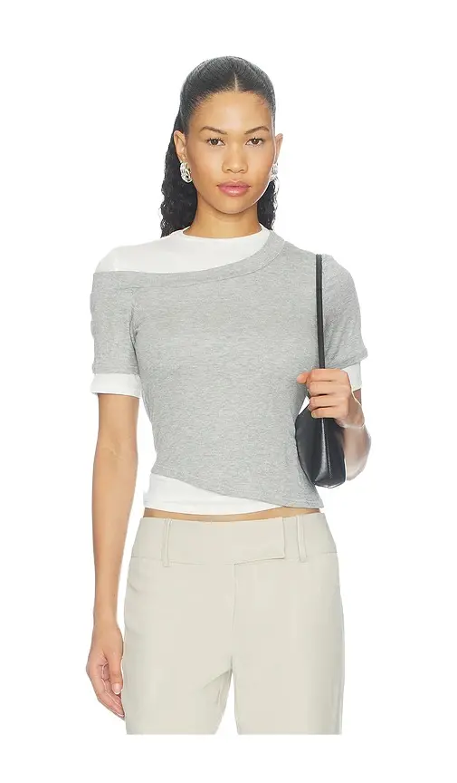 THE LINE BY K Reef Layered Ribbed Shortsleeve Top