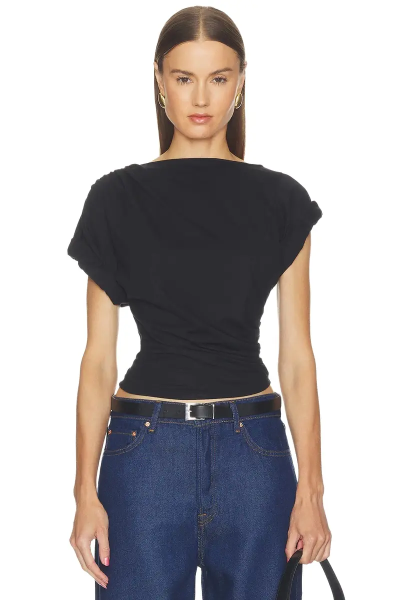 THE LINE BY K Francine Pleated Short Sleeve T-shirt