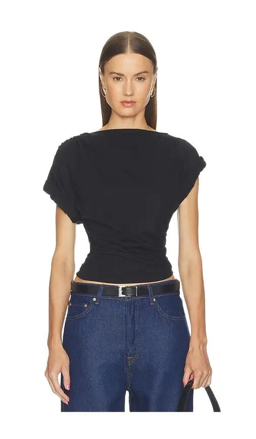 THE LINE BY K Francine Pleated Short Sleeve T-shirt