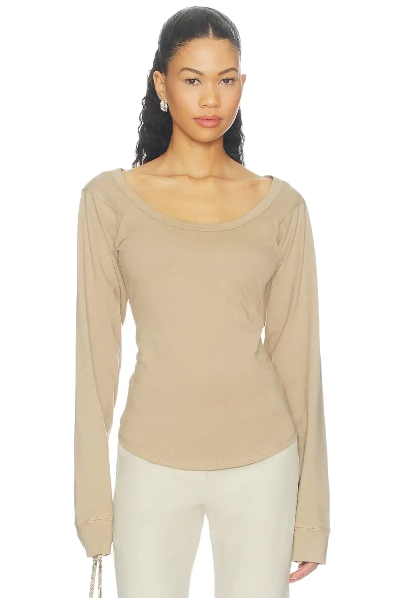 THE LINE BY K Smythe Long Sleeve Scoopneck Top