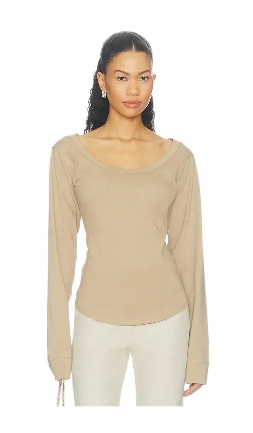 THE LINE BY K Smythe Long Sleeve Scoopneck Top