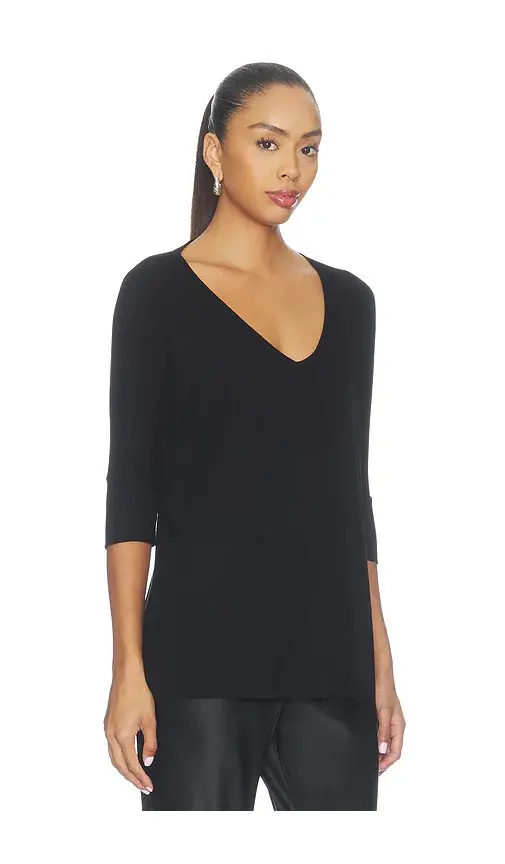 Michael Lauren Dylan 3/4 Sleeve Draped V-neck | Thumbnail 2 Michael Lauren Dylan 3/4 Sleeve Draped V-neck | Thumbnail 2