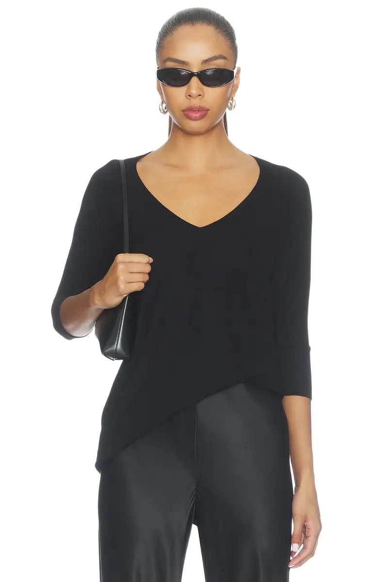 Michael Lauren Dylan 3/4 Sleeve Draped V-neck