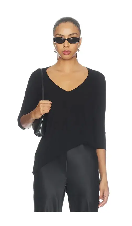 Michael Lauren Dylan 3/4 Sleeve Draped V-neck