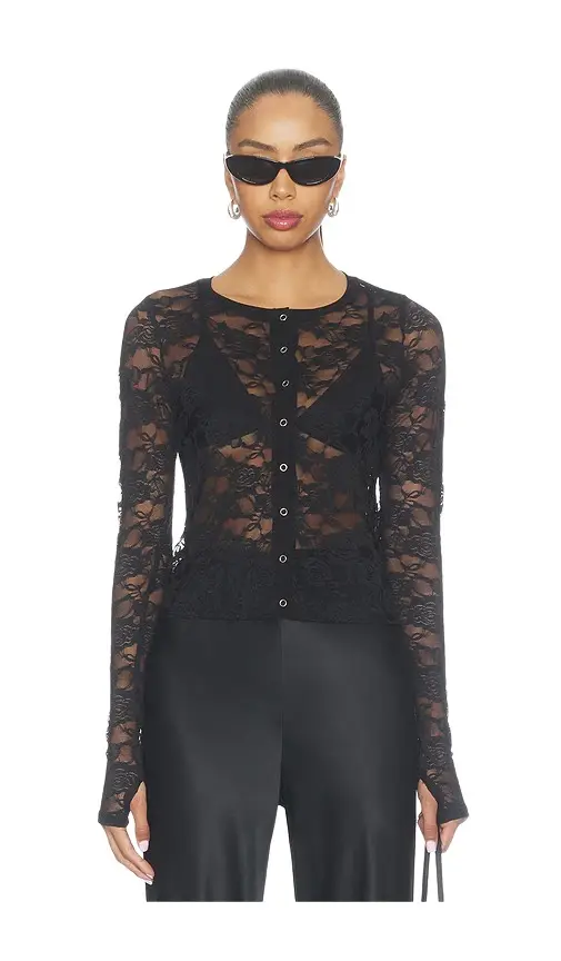 Vesca Lace Snap Front Long Sleeve Vesca Lace Snap Front Long Sleeve