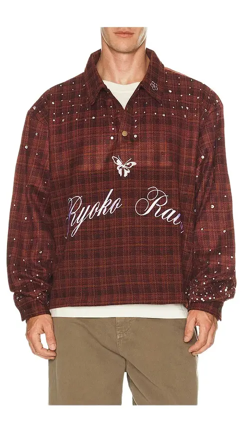 Ryoko Rain Pullover Rhienstone Flannel