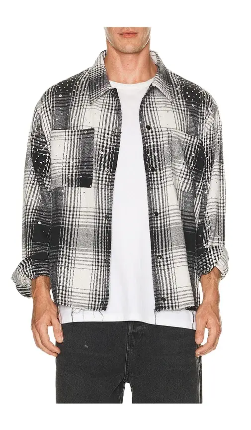 Ryoko Rain Button Up Rhinestone Flannel