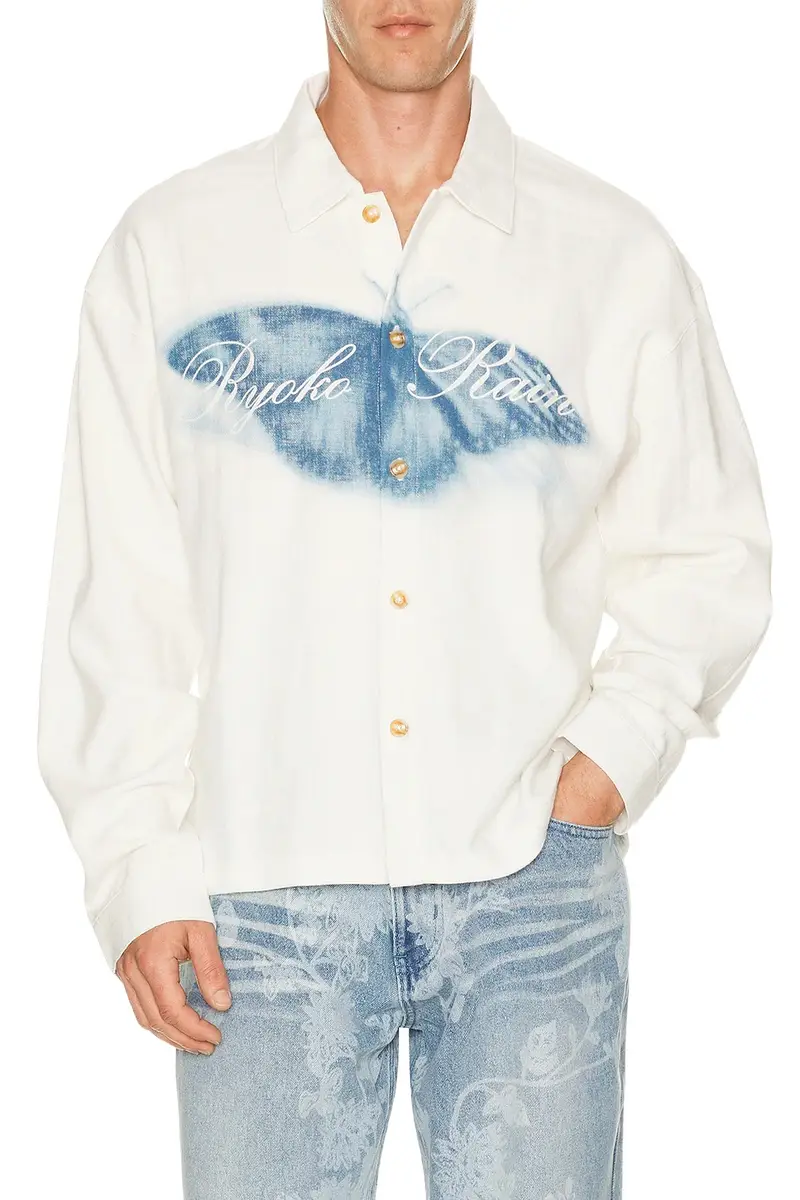 Blurred Butterfly Button Up Shirt Blurred Butterfly Button Up Shirt