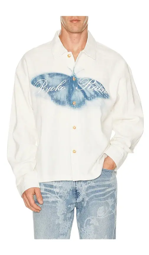 Blurred Butterfly Button Up Shirt Blurred Butterfly Button Up Shirt