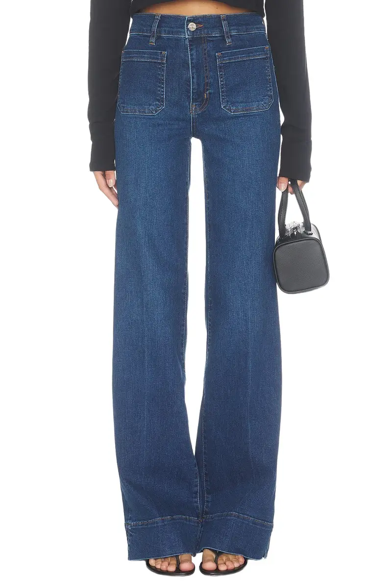 Frame Le Slice Slim Palazzo Long Jeans