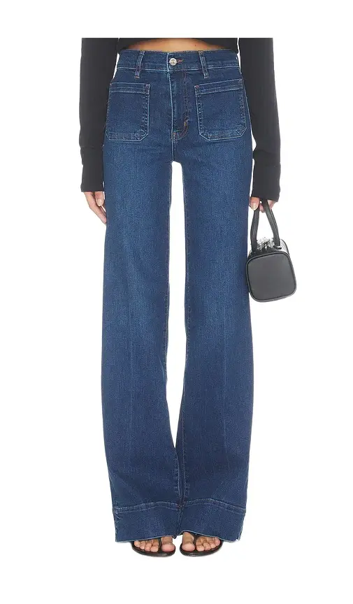 Frame Le Slice Slim Palazzo Long Jeans