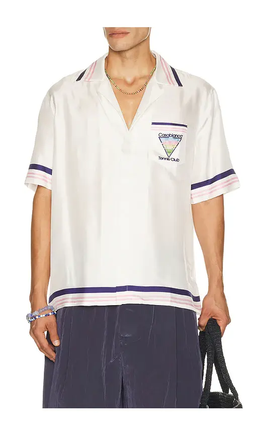 Casablanca Cuban Collar Short Sleeve Shirt | Thumbnail 2 Casablanca Cuban Collar Short Sleeve Shirt | Thumbnail 2