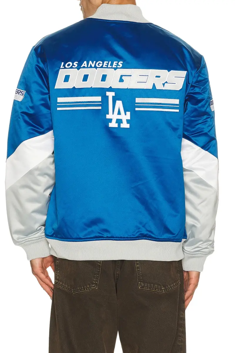 Mitchell & Ness MLB Los Angeles Dodgers Triple Check Heavyweight Satin Jacket
