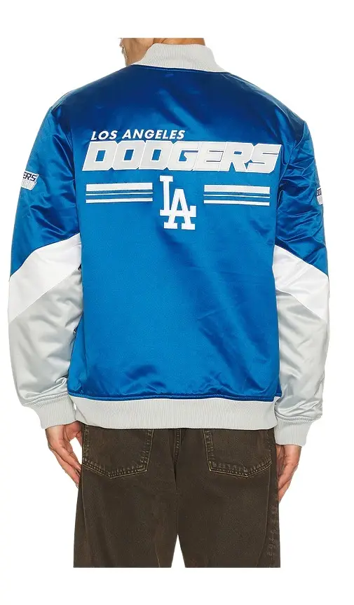 Mitchell & Ness MLB Los Angeles Dodgers Triple Check Heavyweight Satin Jacket
