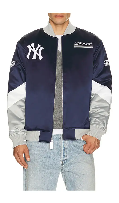 Mitchell & Ness MLB New York Yankees Triple Check Heavyweight Satin Jacket | Thumbnail 2 Mitchell & Ness MLB New York Yankees Triple Check Heavyweight Satin Jacket | Thumbnail 2