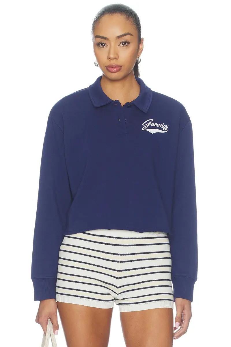 Junk Food Game Day Crop Fleece Polo