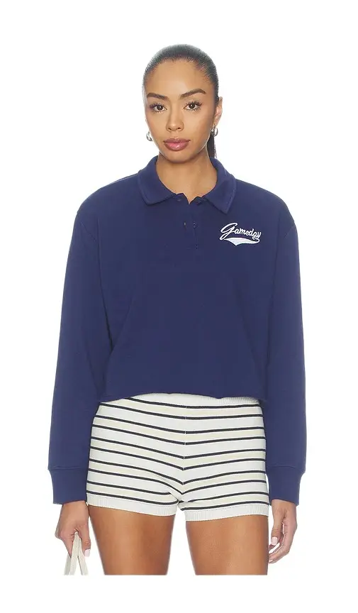 Junk Food Game Day Crop Fleece Polo