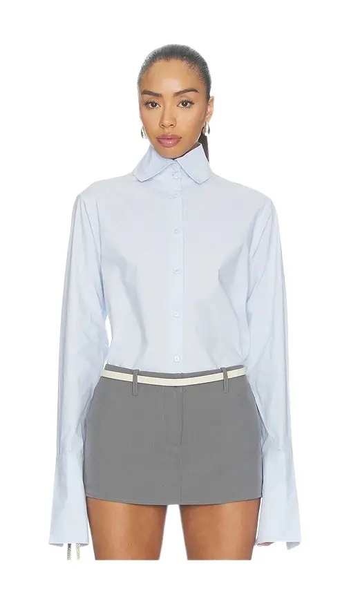 Courtney Zheng High Neck Poplin Shirt