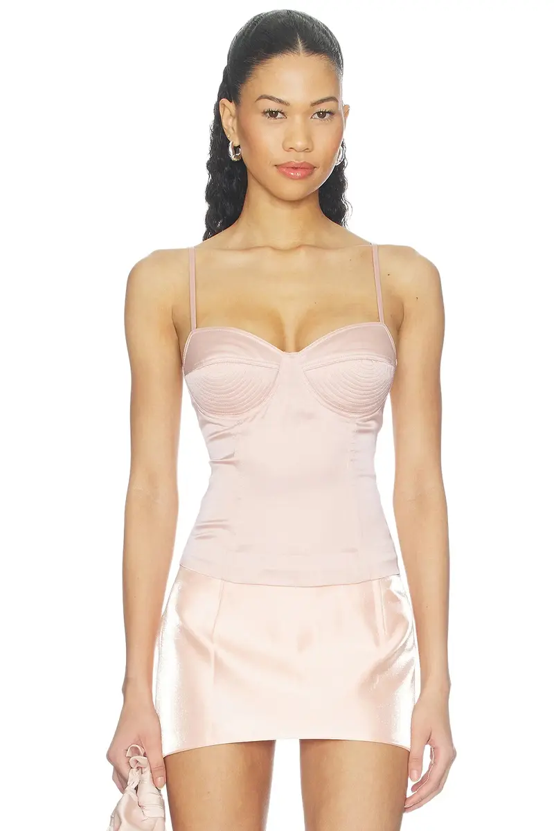 Courtney Zheng Satin Bullet Bra Top