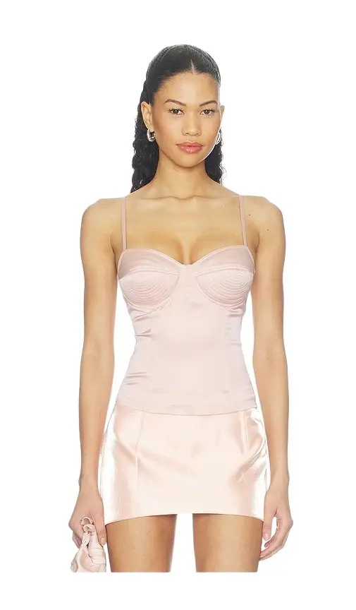 Courtney Zheng Satin Bullet Bra Top