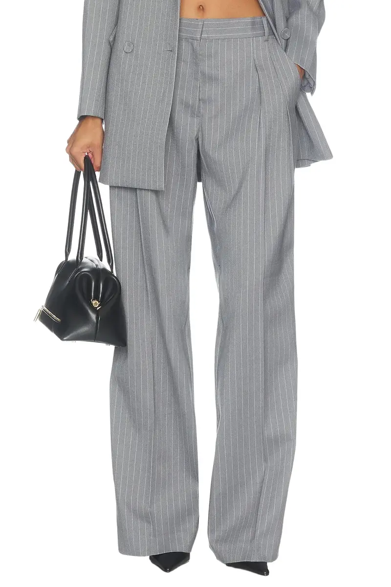 Aknvas Rune Grey & White Pin Stripe Trousers