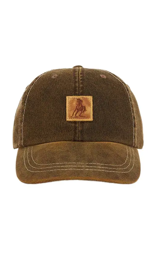 ONE OF THESE DAYS Running Horse Leather Patch Hat