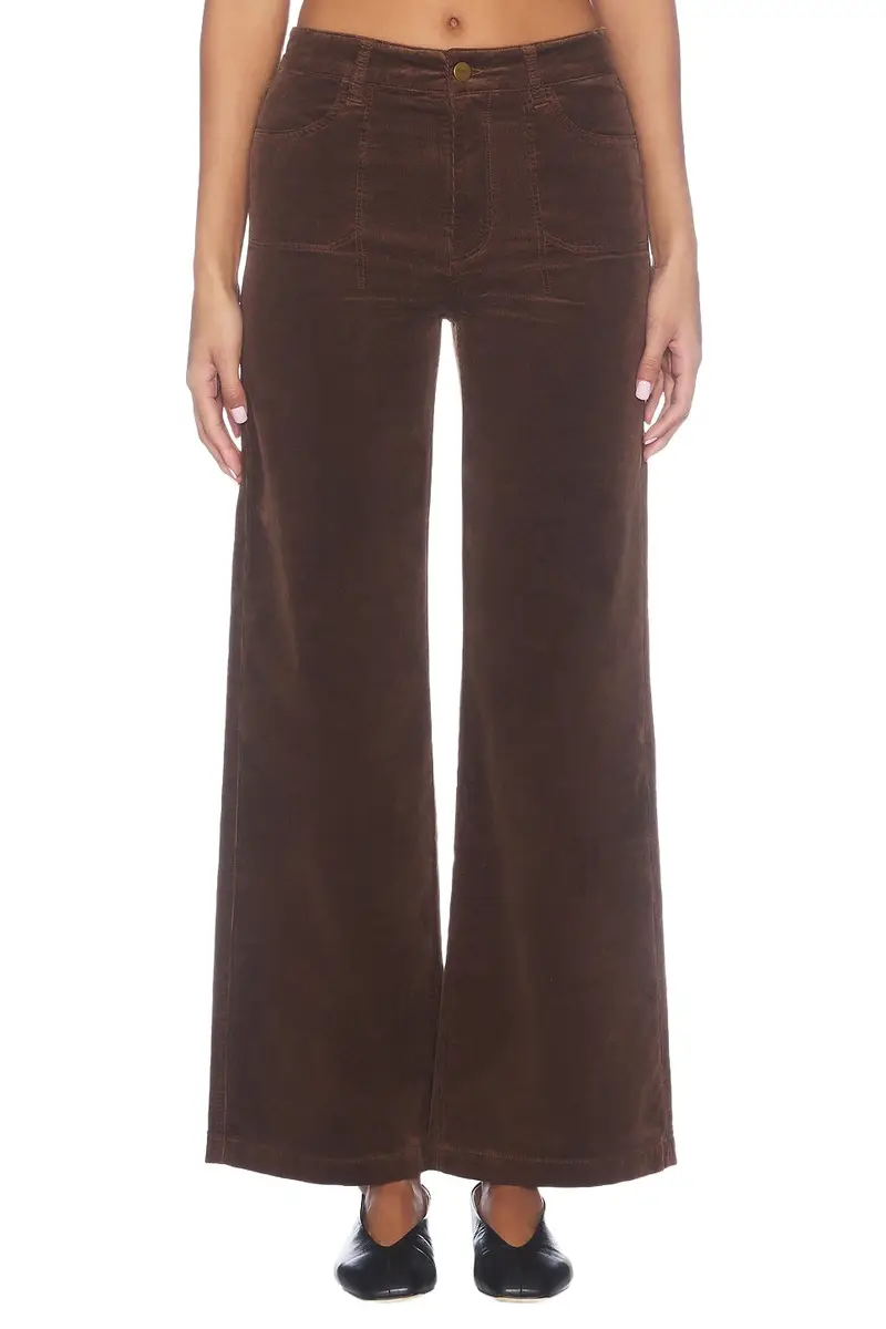 PAIGE Anessa With Stitch Utility Pockets Wide Leg Corduroy Pant