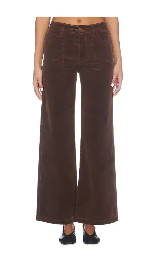 PAIGE Anessa With Stitch Utility Pockets Wide Leg Corduroy Pant