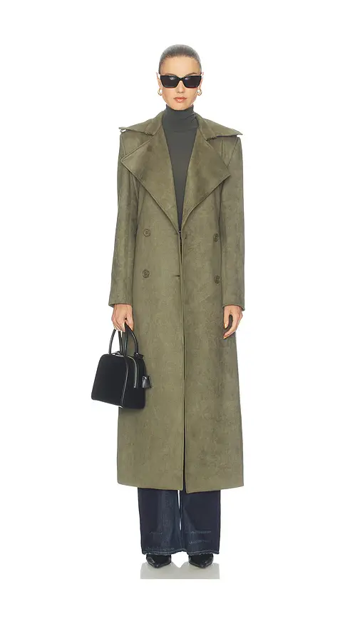 Bardot Kira Faux Suede Trench Coat | Thumbnail 2 Bardot Kira Faux Suede Trench Coat | Thumbnail 2
