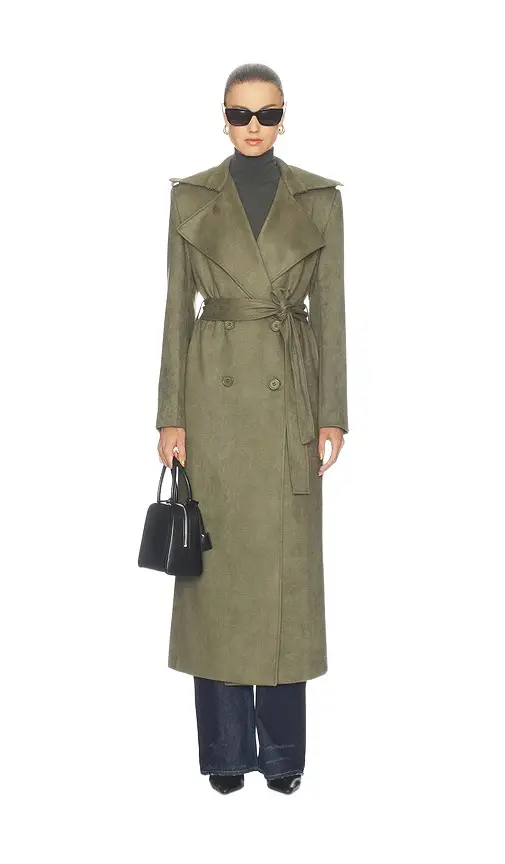 Bardot Kira Faux Suede Trench Coat