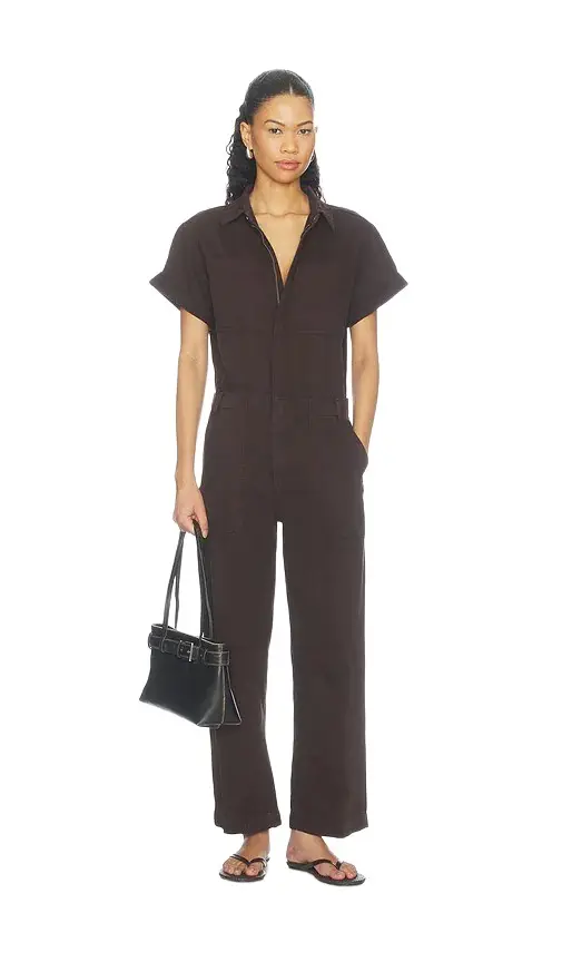 Pistola Cruz Short Sleeve Barrel Leg Jumpsuit