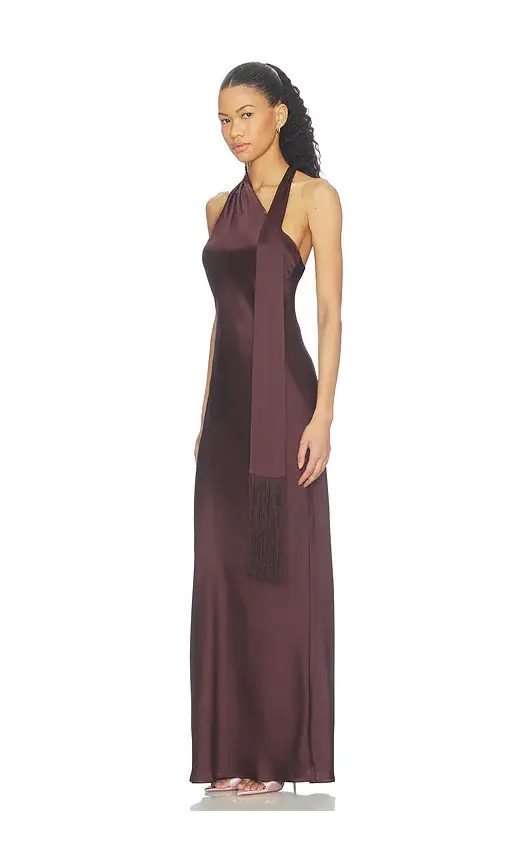 Amanda Uprichard Sonya Maxi Dress With Fringe | Thumbnail 2