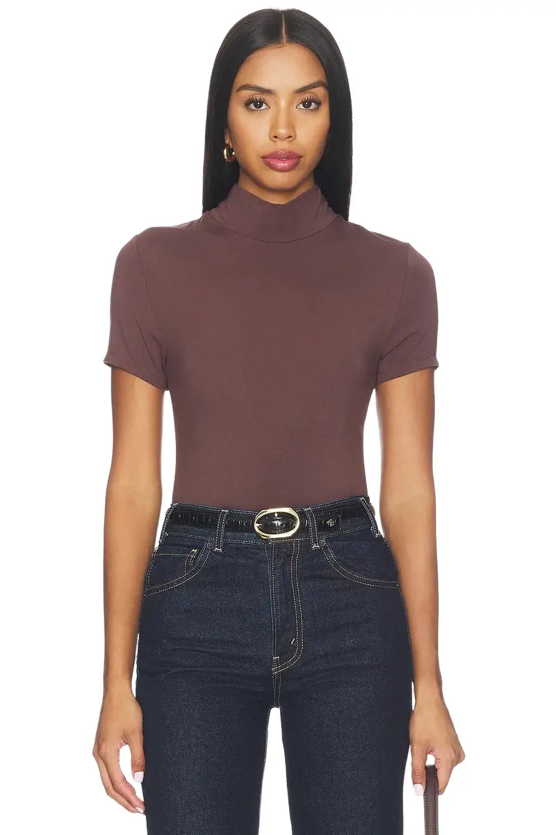 LNA Demi Fitted Mock Neck Top